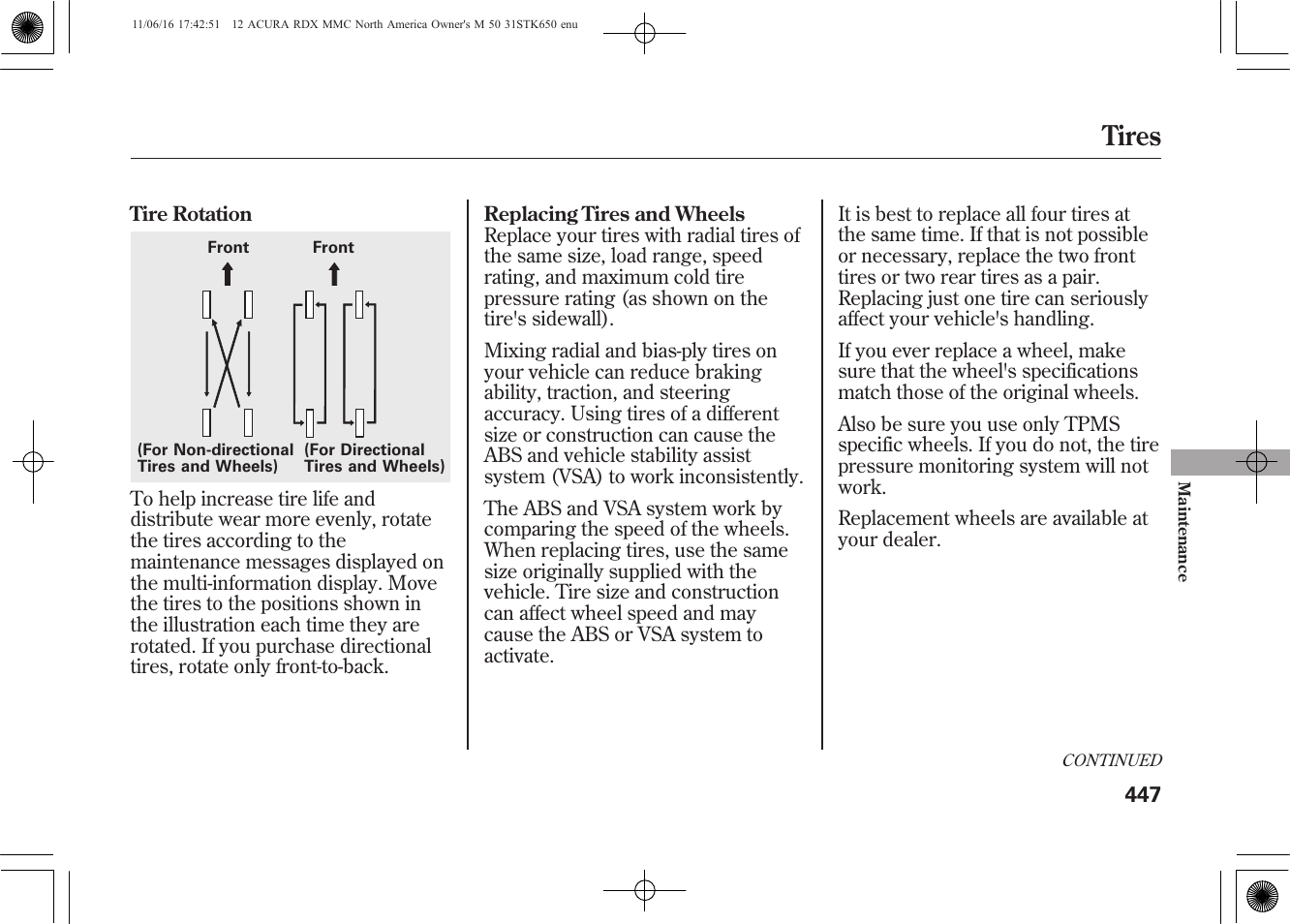 Tires | Acura 2012 RDX User Manual | Page 453 / 518