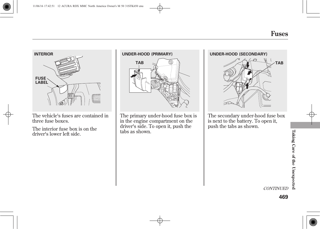 Fuses | Acura 2012 RDX User Manual | Page 475 / 518