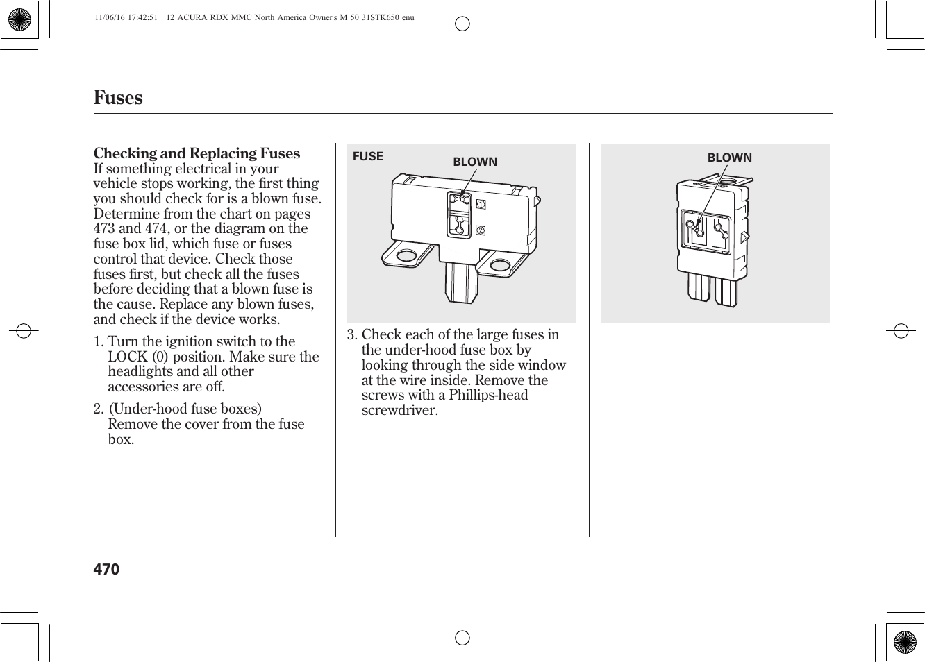 Fuses | Acura 2012 RDX User Manual | Page 476 / 518