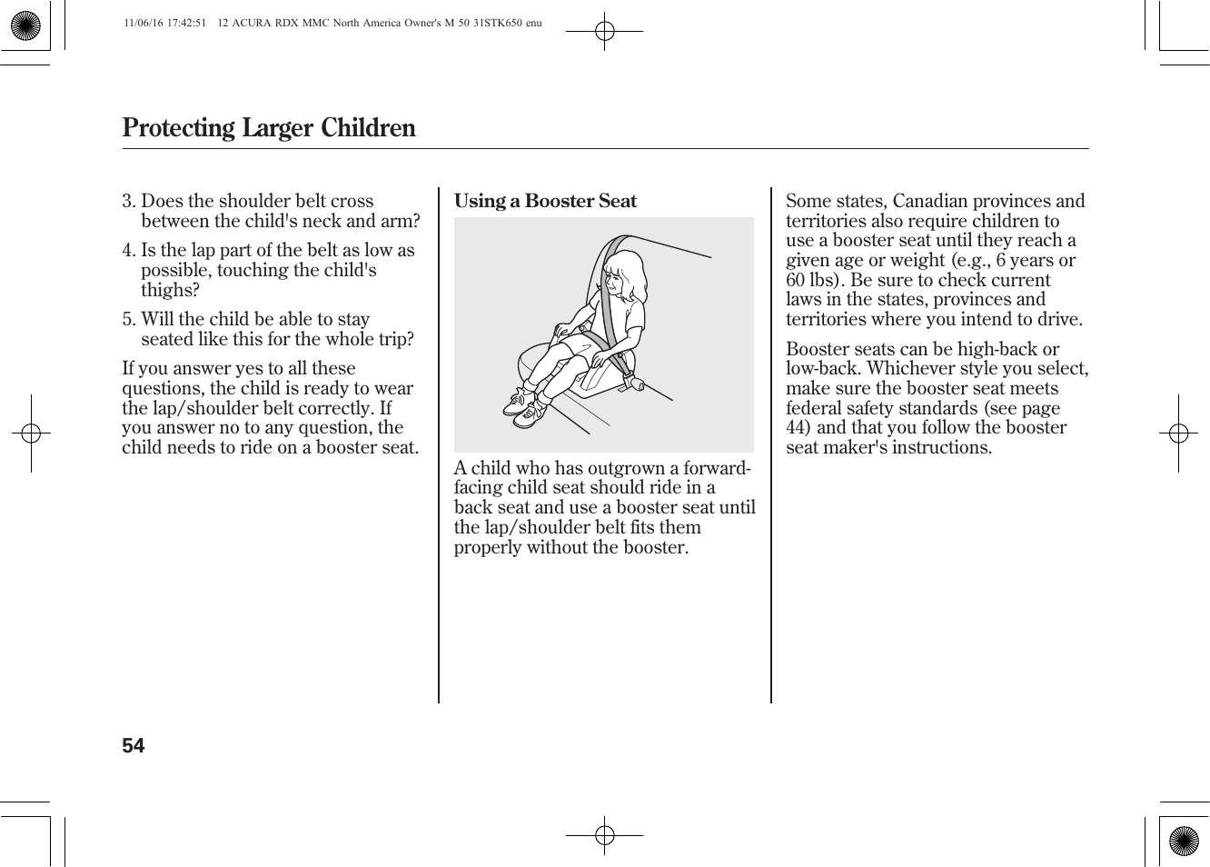 Protecting larger children | Acura 2012 RDX User Manual | Page 60 / 518