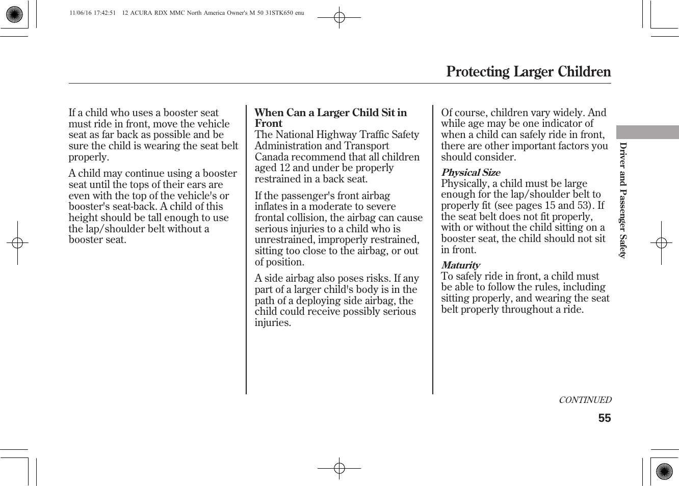 Protecting larger children | Acura 2012 RDX User Manual | Page 61 / 518