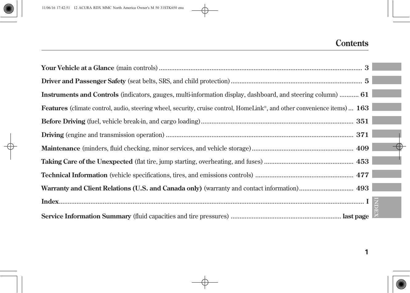 Acura 2012 RDX User Manual | Page 7 / 518
