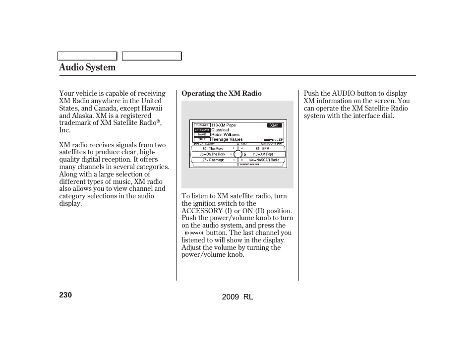 Audio system | Acura 2009 RL User Manual | Page 233 / 560