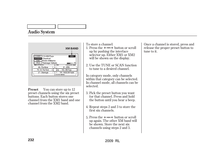 Audio system | Acura 2009 RL User Manual | Page 235 / 560