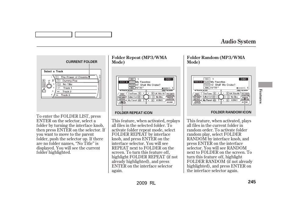 Audio system | Acura 2009 RL User Manual | Page 248 / 560