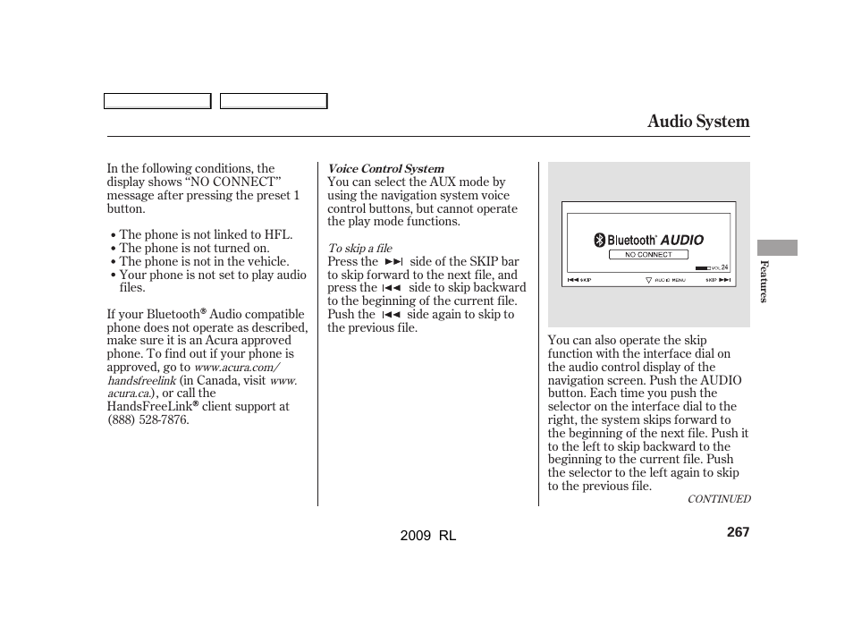 Audio system | Acura 2009 RL User Manual | Page 270 / 560