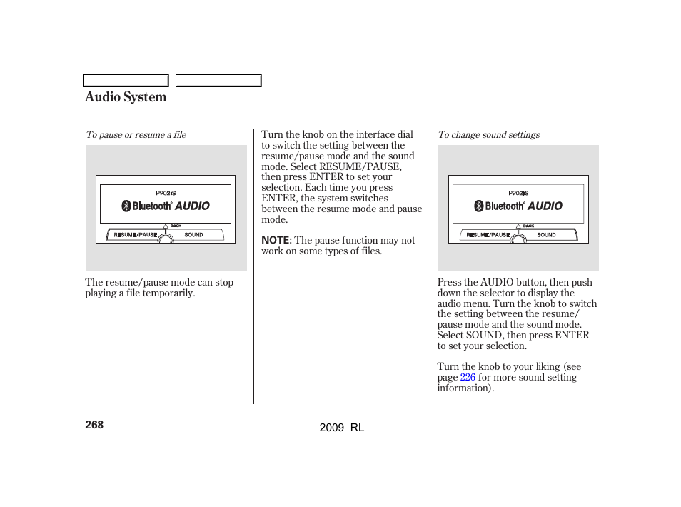 Audio system | Acura 2009 RL User Manual | Page 271 / 560