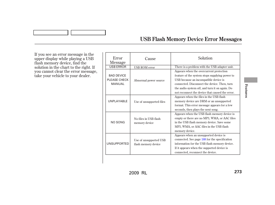 2009 rl | Acura 2009 RL User Manual | Page 276 / 560