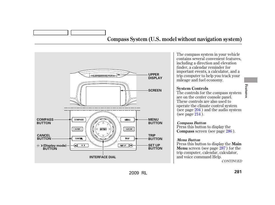 Acura 2009 RL User Manual | Page 284 / 560