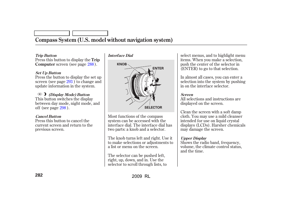 Acura 2009 RL User Manual | Page 285 / 560