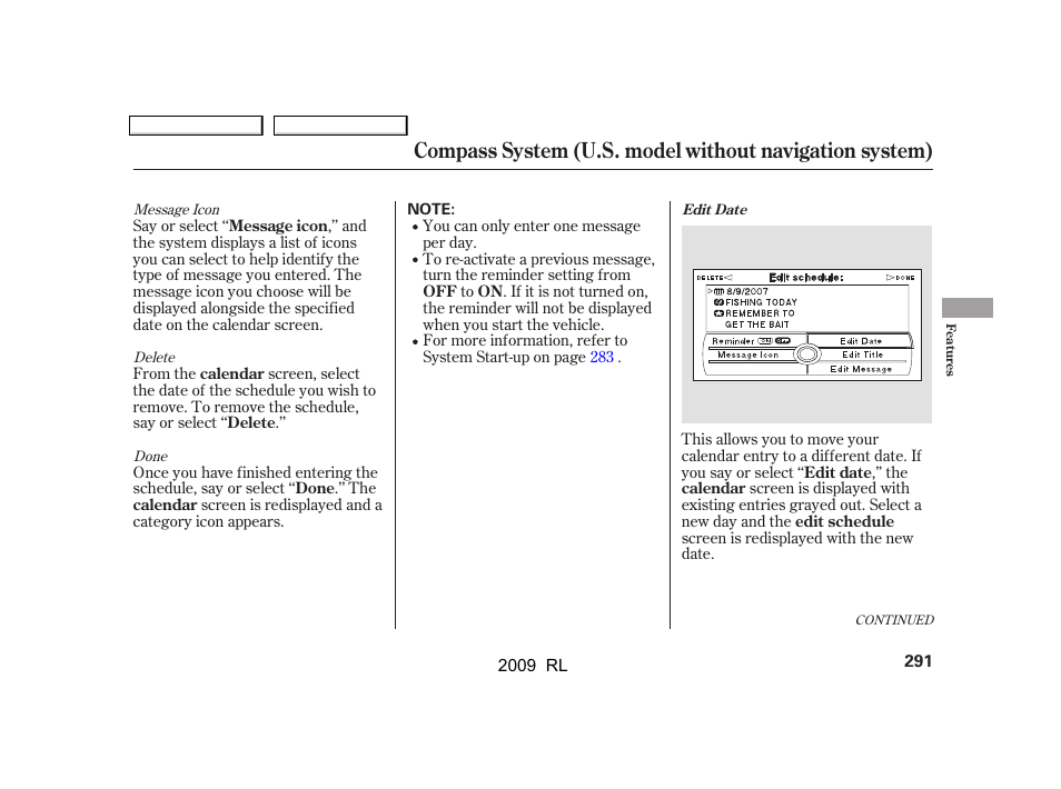 Acura 2009 RL User Manual | Page 294 / 560
