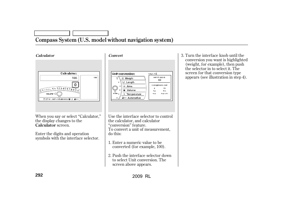 Acura 2009 RL User Manual | Page 295 / 560