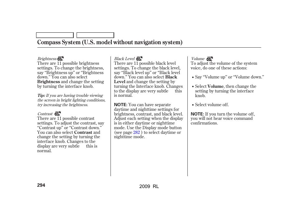 Acura 2009 RL User Manual | Page 297 / 560