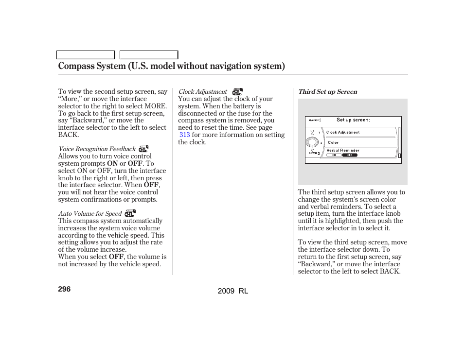 Acura 2009 RL User Manual | Page 299 / 560
