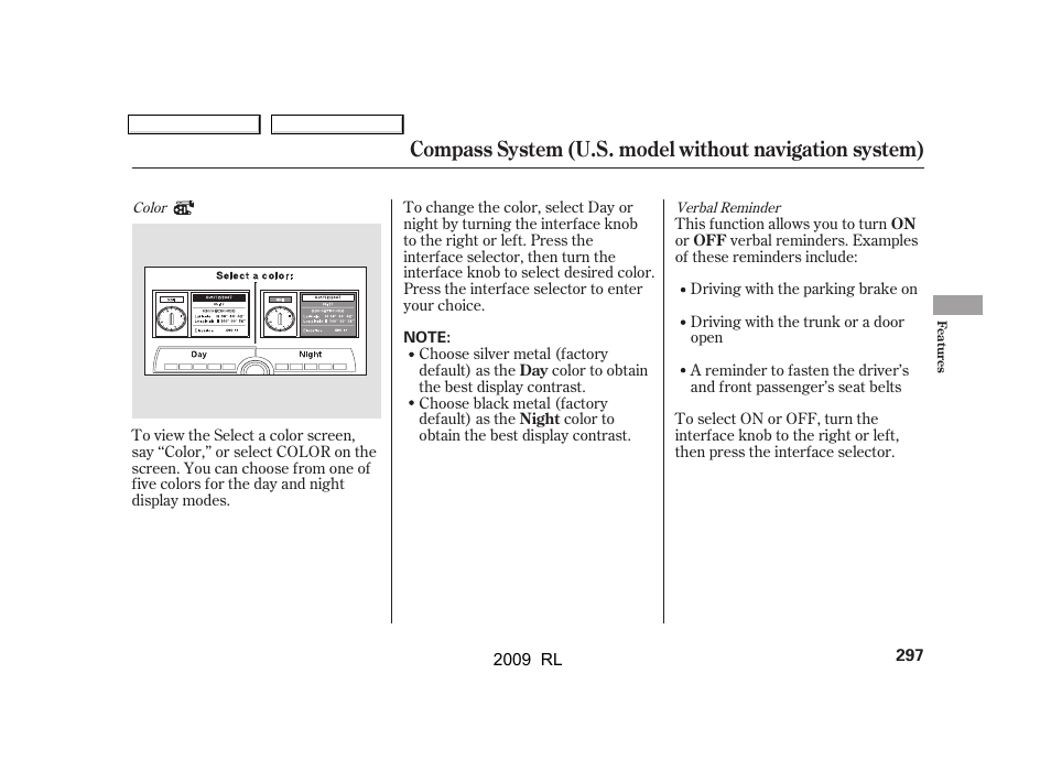 Acura 2009 RL User Manual | Page 300 / 560