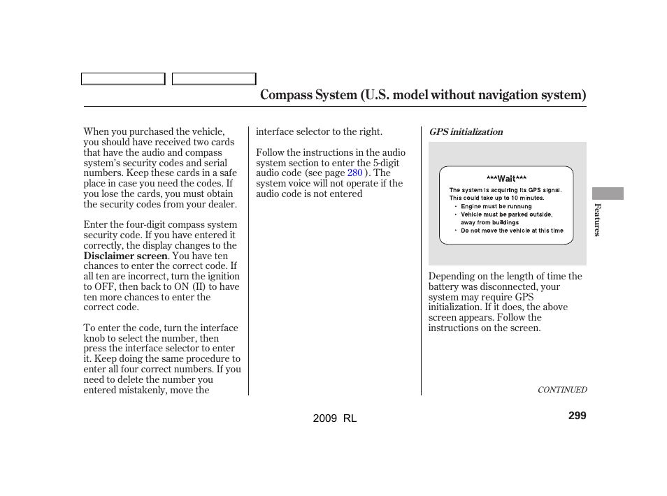Acura 2009 RL User Manual | Page 302 / 560