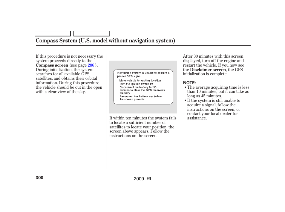 Acura 2009 RL User Manual | Page 303 / 560