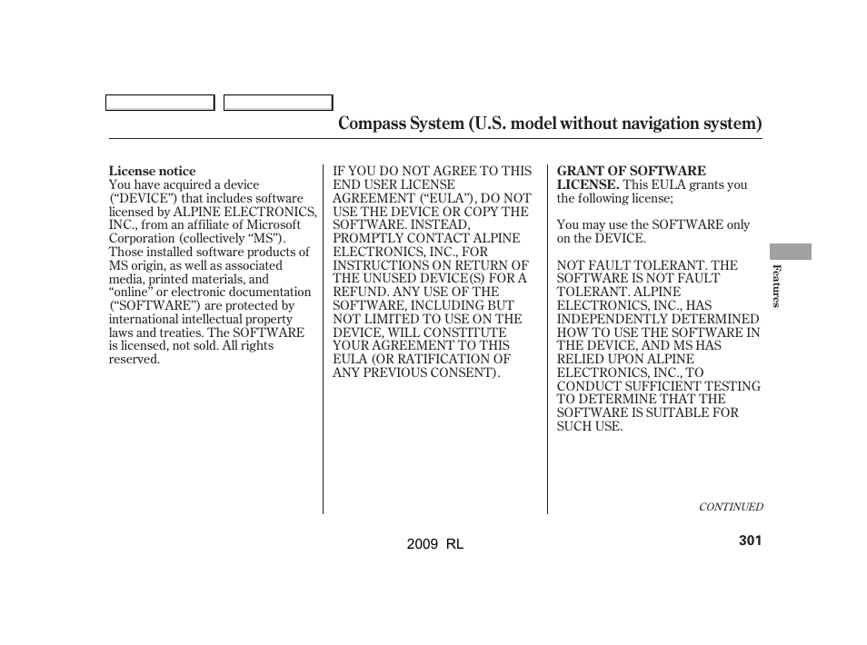 Acura 2009 RL User Manual | Page 304 / 560