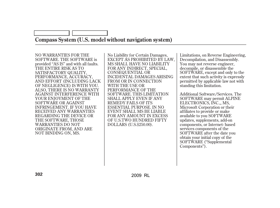 Acura 2009 RL User Manual | Page 305 / 560
