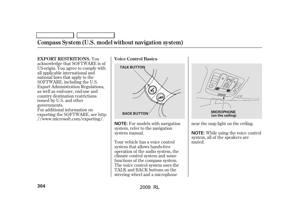 Acura 2009 RL User Manual | Page 307 / 560
