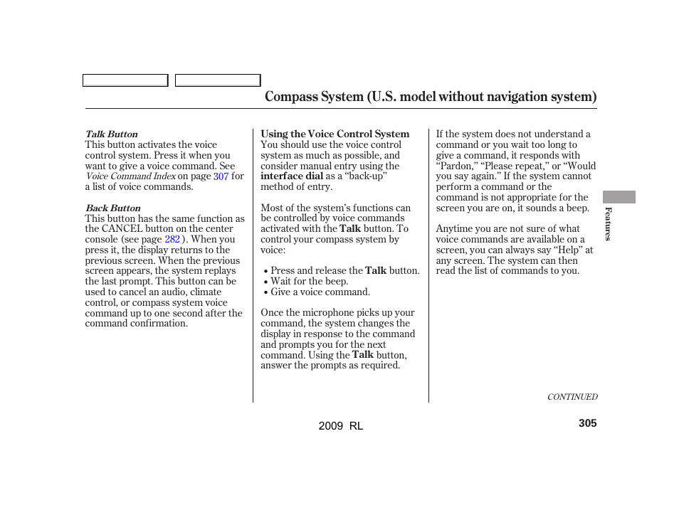 Acura 2009 RL User Manual | Page 308 / 560