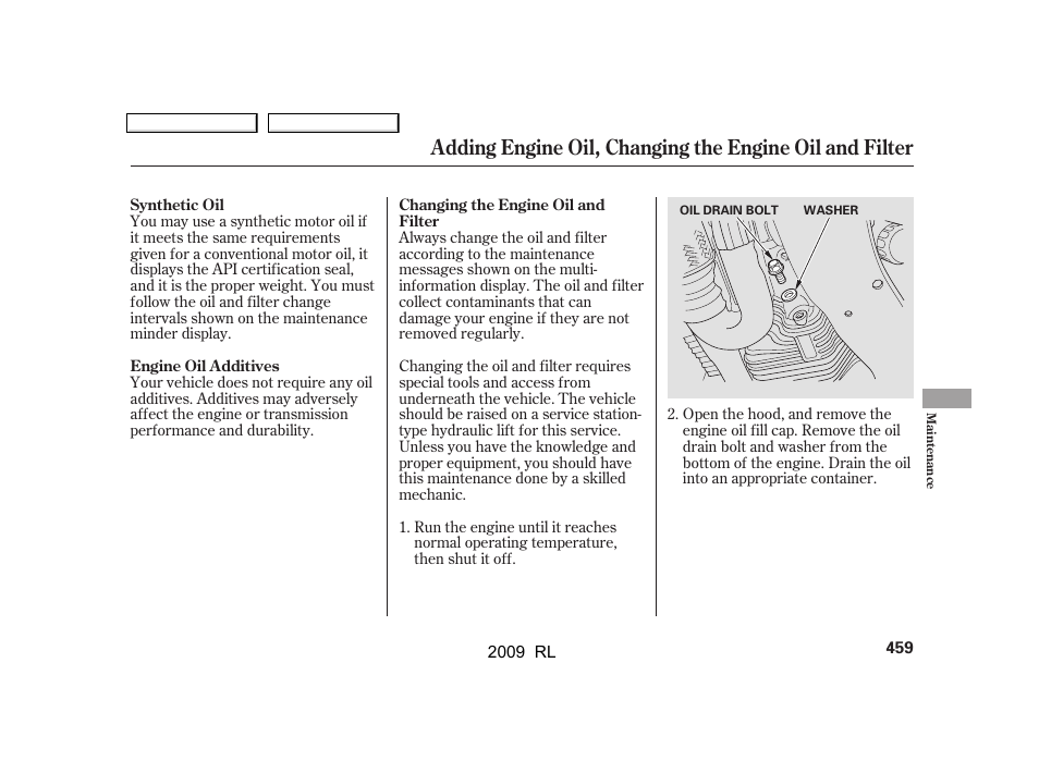Acura 2009 RL User Manual | Page 462 / 560