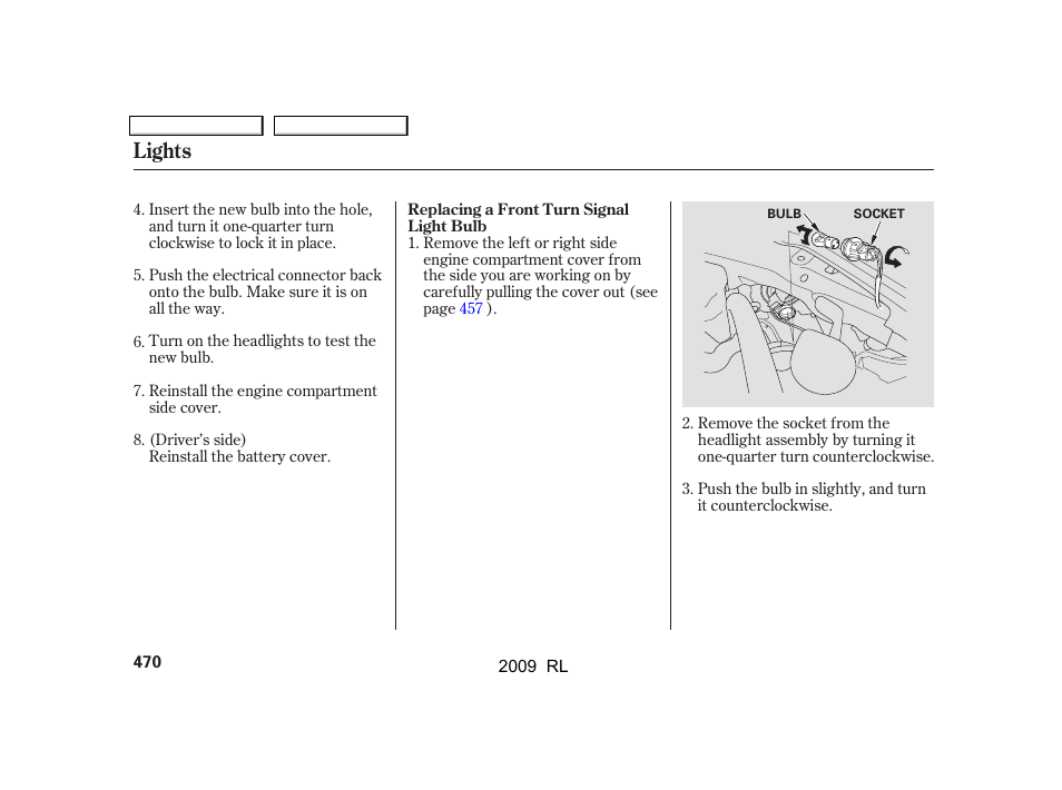 Lights | Acura 2009 RL User Manual | Page 473 / 560