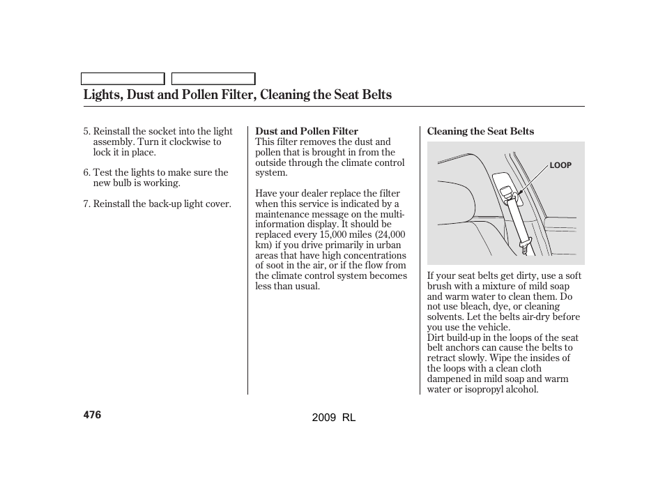 Acura 2009 RL User Manual | Page 479 / 560