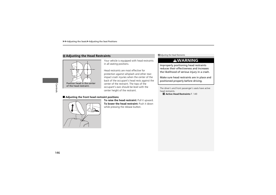 Warning | Acura 2013 ZDX User Manual | Page 148 / 324