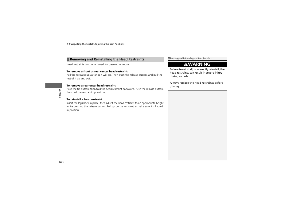 Warning | Acura 2013 ZDX User Manual | Page 150 / 324