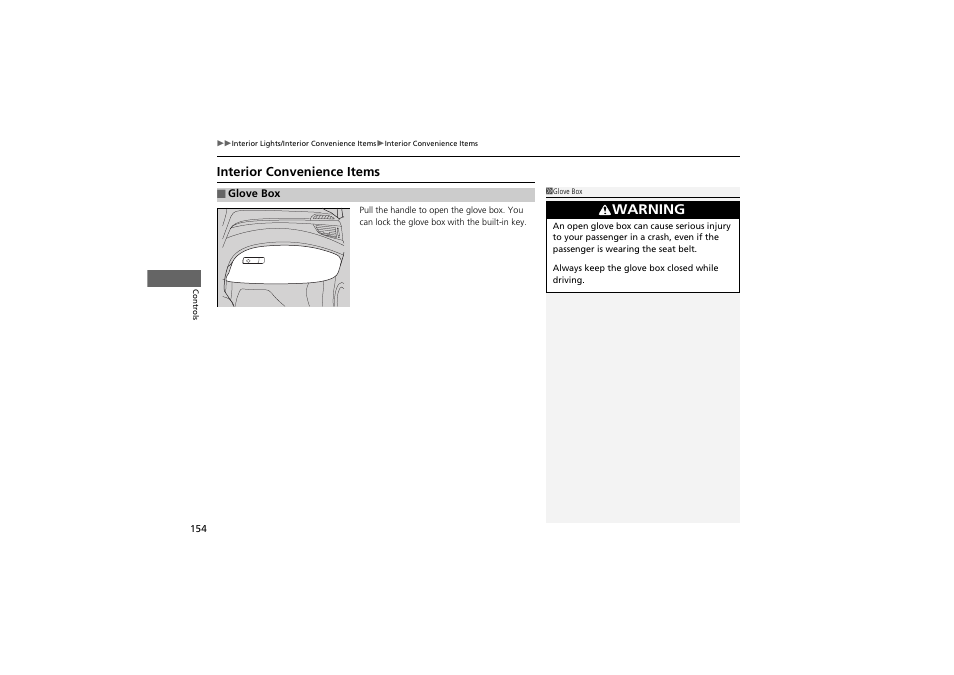 Warning | Acura 2013 ZDX User Manual | Page 156 / 324