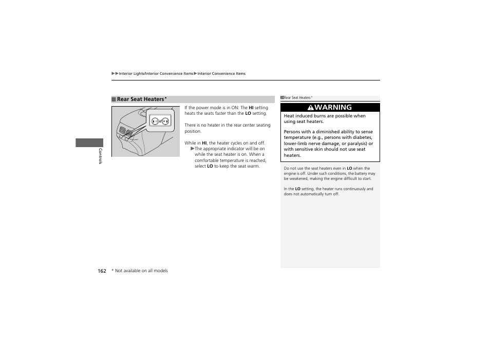 Warning | Acura 2013 ZDX User Manual | Page 164 / 324
