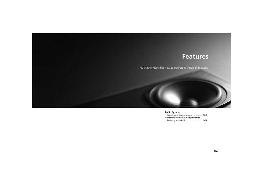 Features | Acura 2013 ZDX User Manual | Page 169 / 324