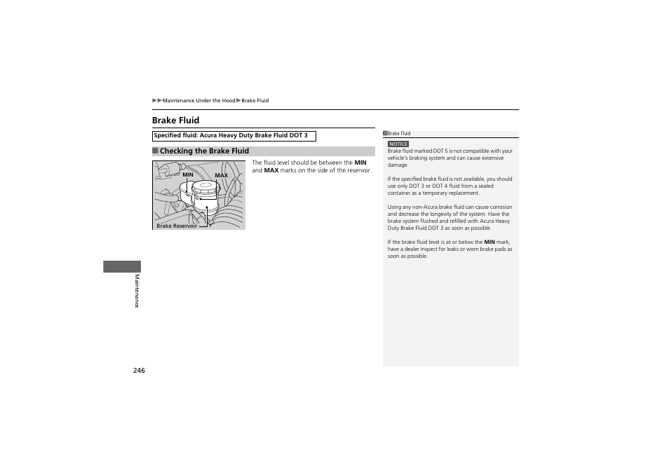 Brake fluid | Acura 2013 ZDX User Manual | Page 248 / 324