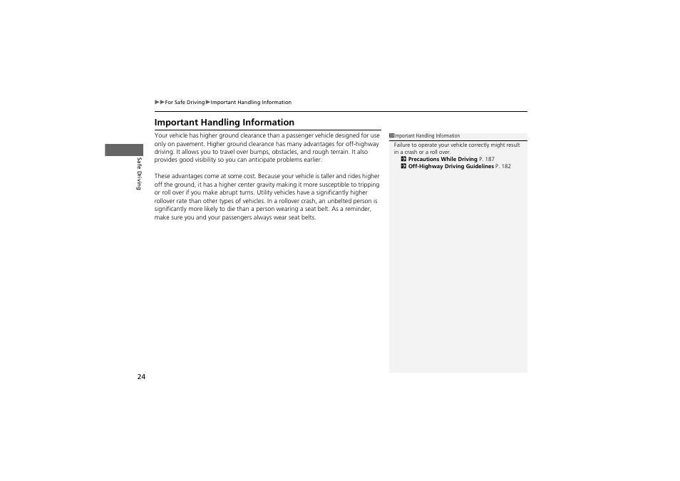 Important handling information | Acura 2013 ZDX User Manual | Page 26 / 324