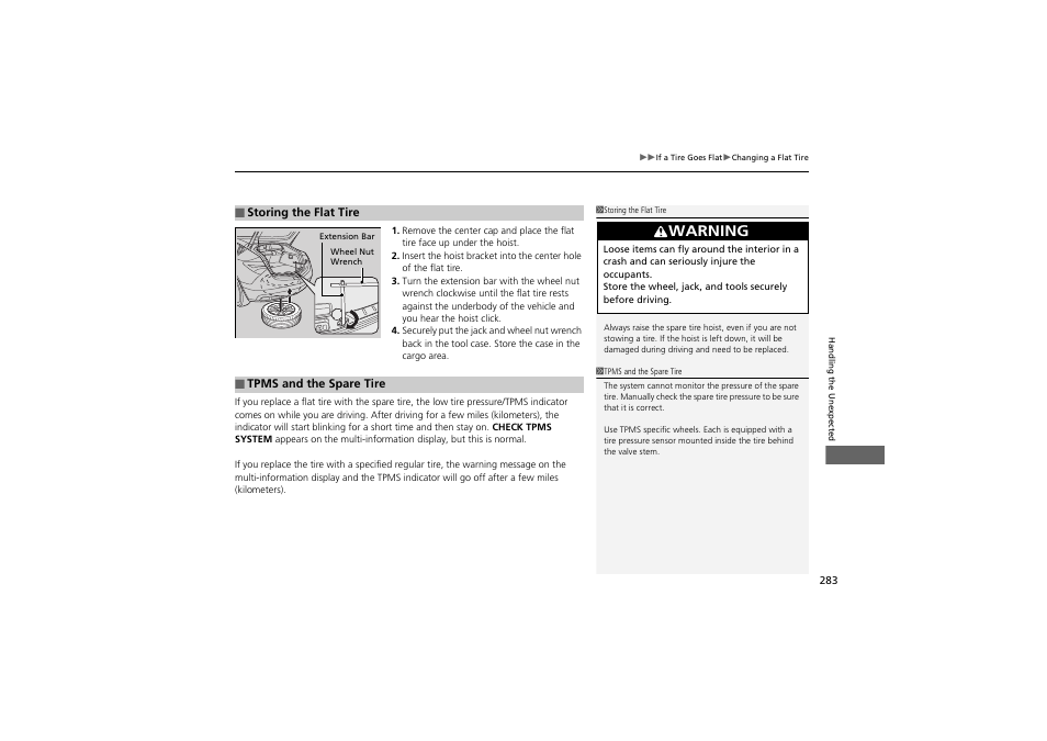 Warning | Acura 2013 ZDX User Manual | Page 285 / 324