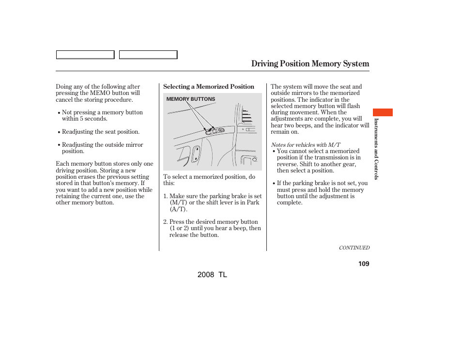 2008 tl | Acura 2008 TL User Manual | Page 112 / 376