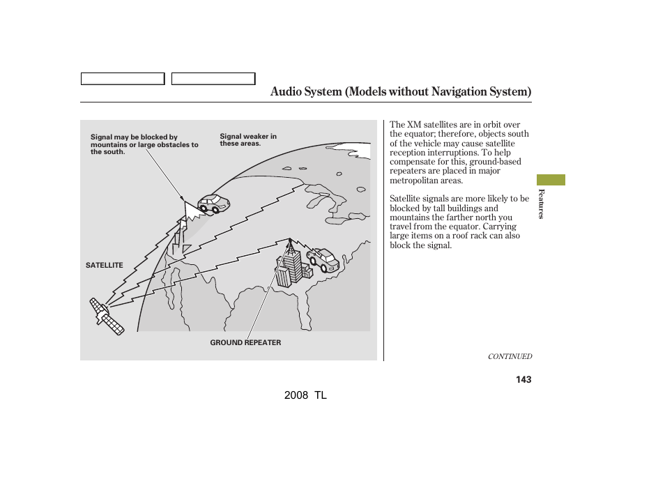 Audio system (models without navigation system), 2008 tl | Acura 2008 TL User Manual | Page 146 / 376