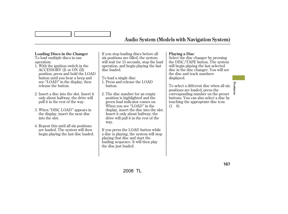 Audio system (models with navigation system) | Acura 2008 TL User Manual | Page 170 / 376
