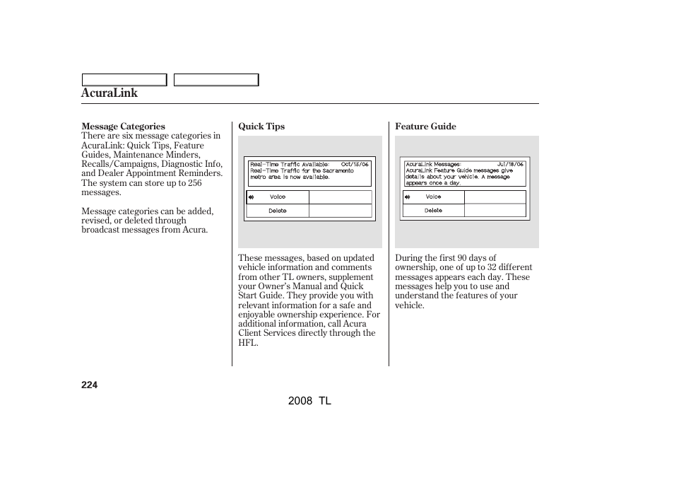 Acuralink | Acura 2008 TL User Manual | Page 227 / 376