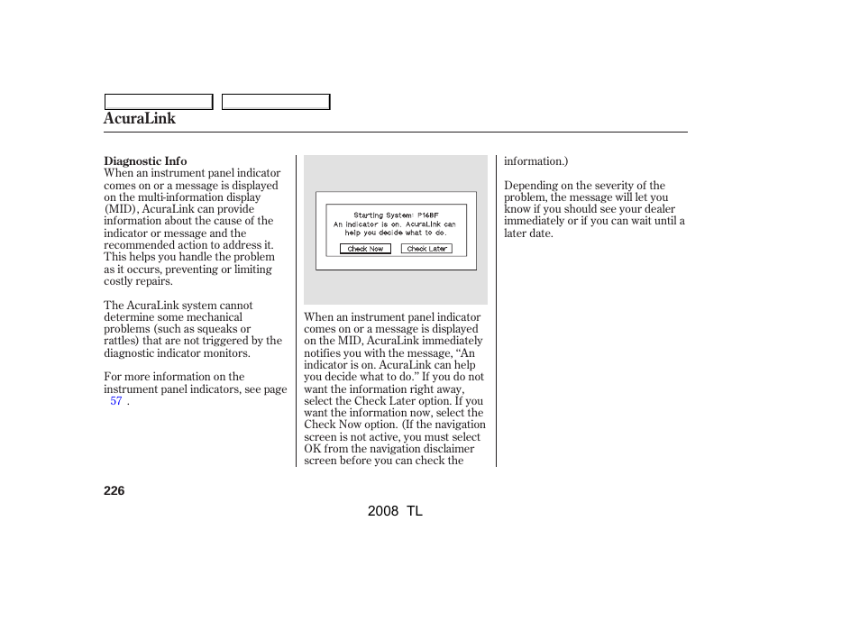 Acuralink | Acura 2008 TL User Manual | Page 229 / 376
