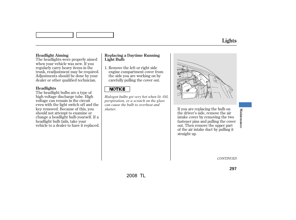 Lights | Acura 2008 TL User Manual | Page 300 / 376