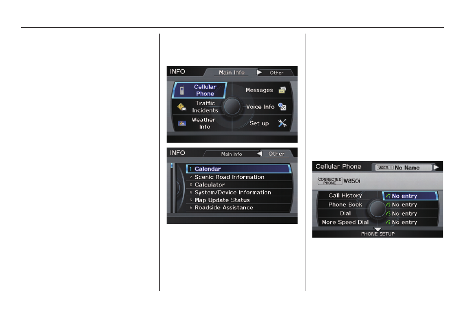 Call (pg, Information features, 2010 tl | Acura 2010 TL Navigation User Manual | Page 79 / 174