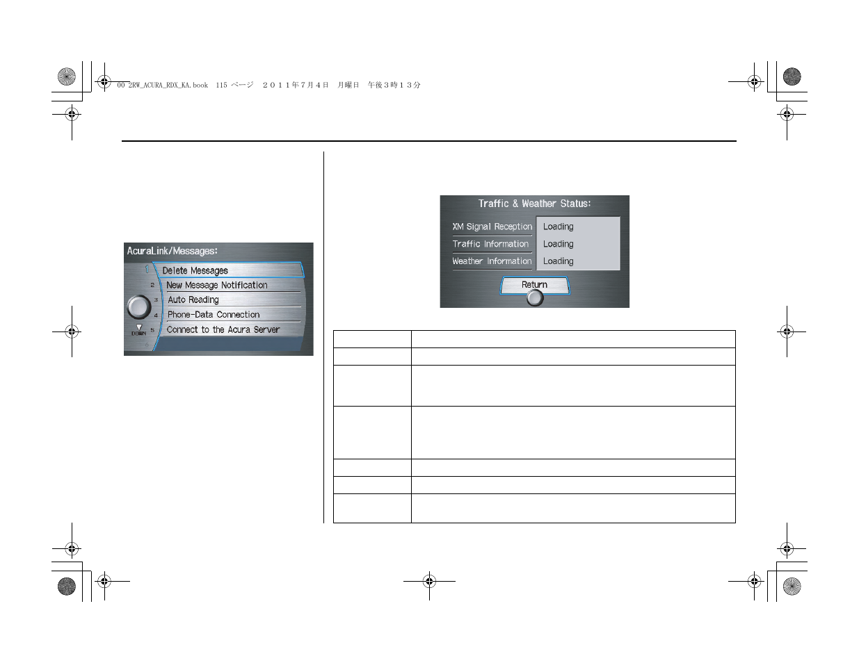 System setup | Acura 2012 RDX Navigation User Manual | Page 116 / 176