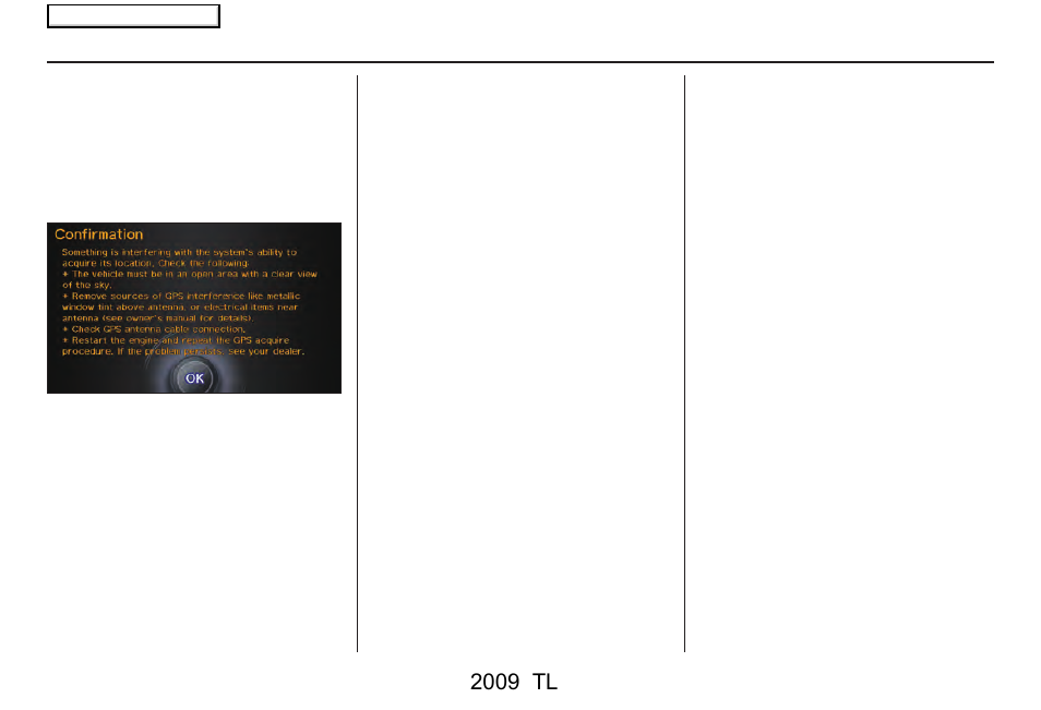 System initialization, 2009 tl | Acura 2009 TL Navigation User Manual | Page 124 / 172