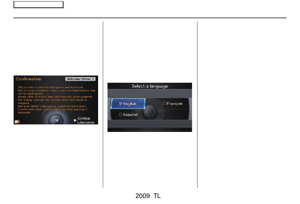 Getting started, 2009 tl | Acura 2009 TL Navigation User Manual | Page 18 / 172