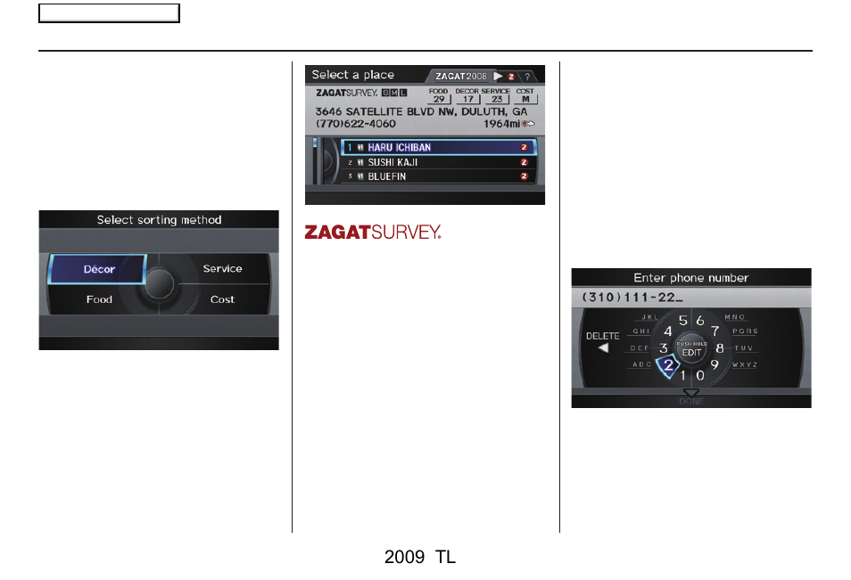 Entering a destination, 2009 tl | Acura 2009 TL Navigation User Manual | Page 42 / 172