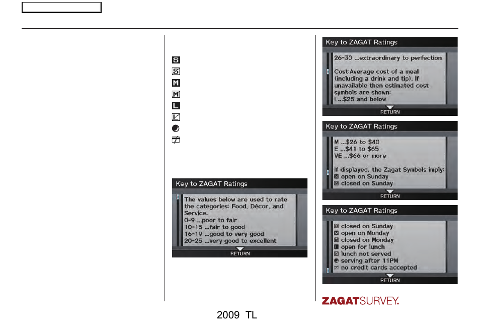 Information features, 2009 tl | Acura 2009 TL Navigation User Manual | Page 91 / 172