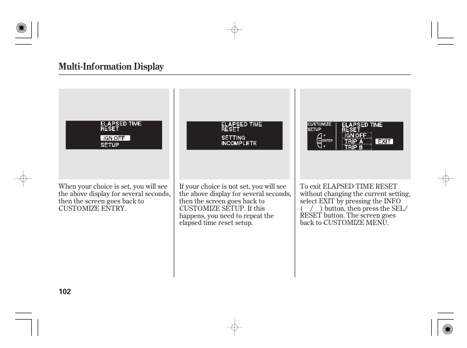 Multi-information display | Acura 2011 RL User Manual | Page 108 / 562