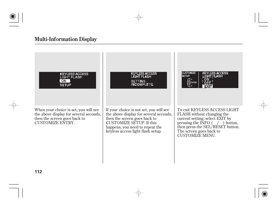 Multi-information display | Acura 2011 RL User Manual | Page 118 / 562